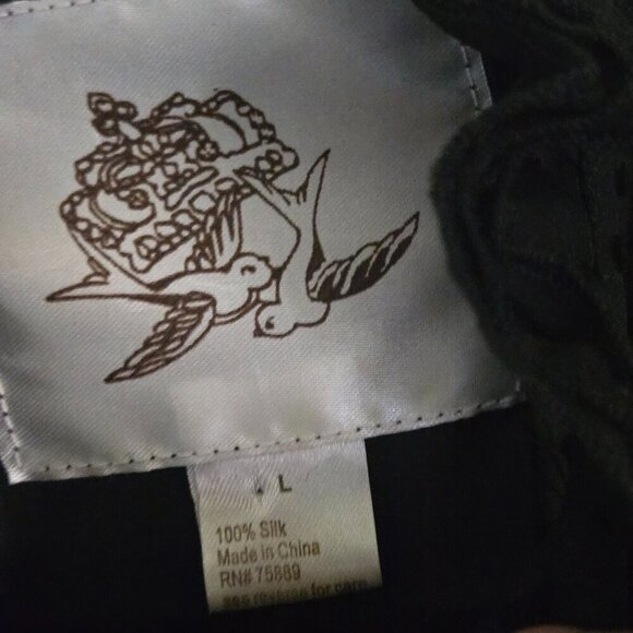 Joseph Ribkoff Vintage Sheer 100% Silk Black Swiss Dot Ruffled Blouse Size L* - Picture 6 of 6